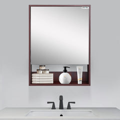 Plantex Bathroom Mirror Cabinet - HDHMR Wood Rio Bathroom Organizer Cabinet (18 x 24 Inches) Bathroom Accessories (APS-6022-Rose Wood)