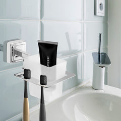 Plantex Stainless Steel 304 Grade Tumbler Holder/Tooth Brush Holder/Bathroom Accessories (Chrome) (Decan)