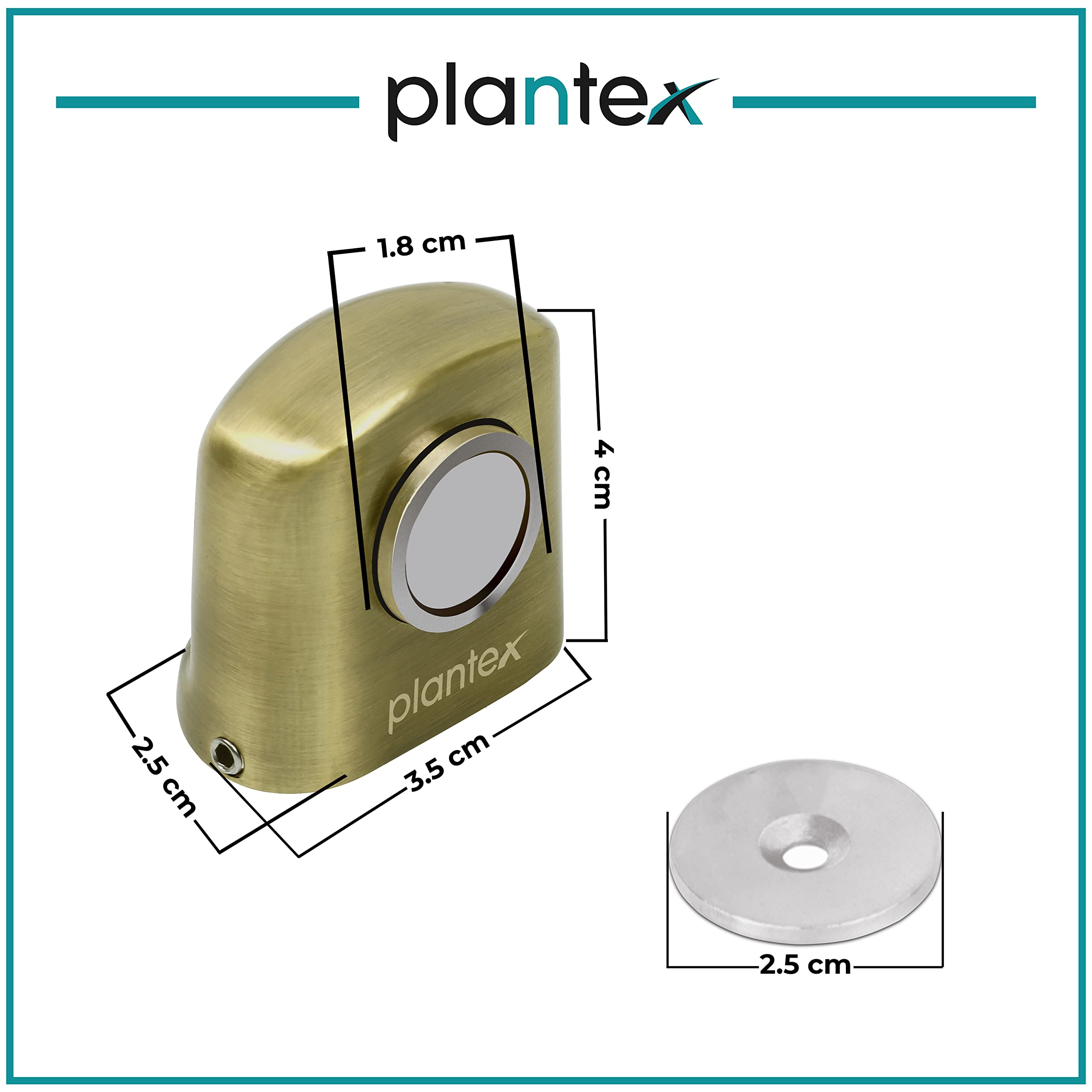 Plantex Heavy Duty Door Magnet Stopper/Door Catch Holder for Home/Office/Hotel, Floor Mounted Soft-Catcher to Hold Wooden/Glass/PVC Door - Pack of 10 (193 - Brass Antique)