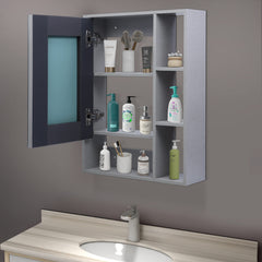 Plantex Bathroom Mirror Cabinet - HDHMR Wood Retro Bathroom Organizer Cabinet (18 x 24 Inches) Bathroom Accessories (APS-6001-Linen Brown)