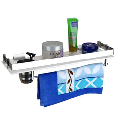 Plantex Acrylic 3in1 Multipurpose Kitchen/Bathroom Shelf/Rack/Towel Holder/Tumbler Holder/Kitchen/Bathroom Accessories(18 x 6 Inches)