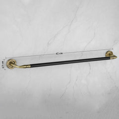 Plantex Stainless Steel Towel Hanger for Bathroom/Towel Rod/Bar/Bathroom Accessories (24 inch - Brass Antique & Black) - Pack of 1