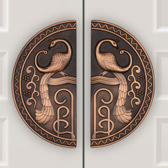 Plantex Heavy Duty Door Handle/Door & Home Decor/8-inches Round Shape Main Door Handle/Door Pull Push Handle Set - (323-Copper Antique Finish)