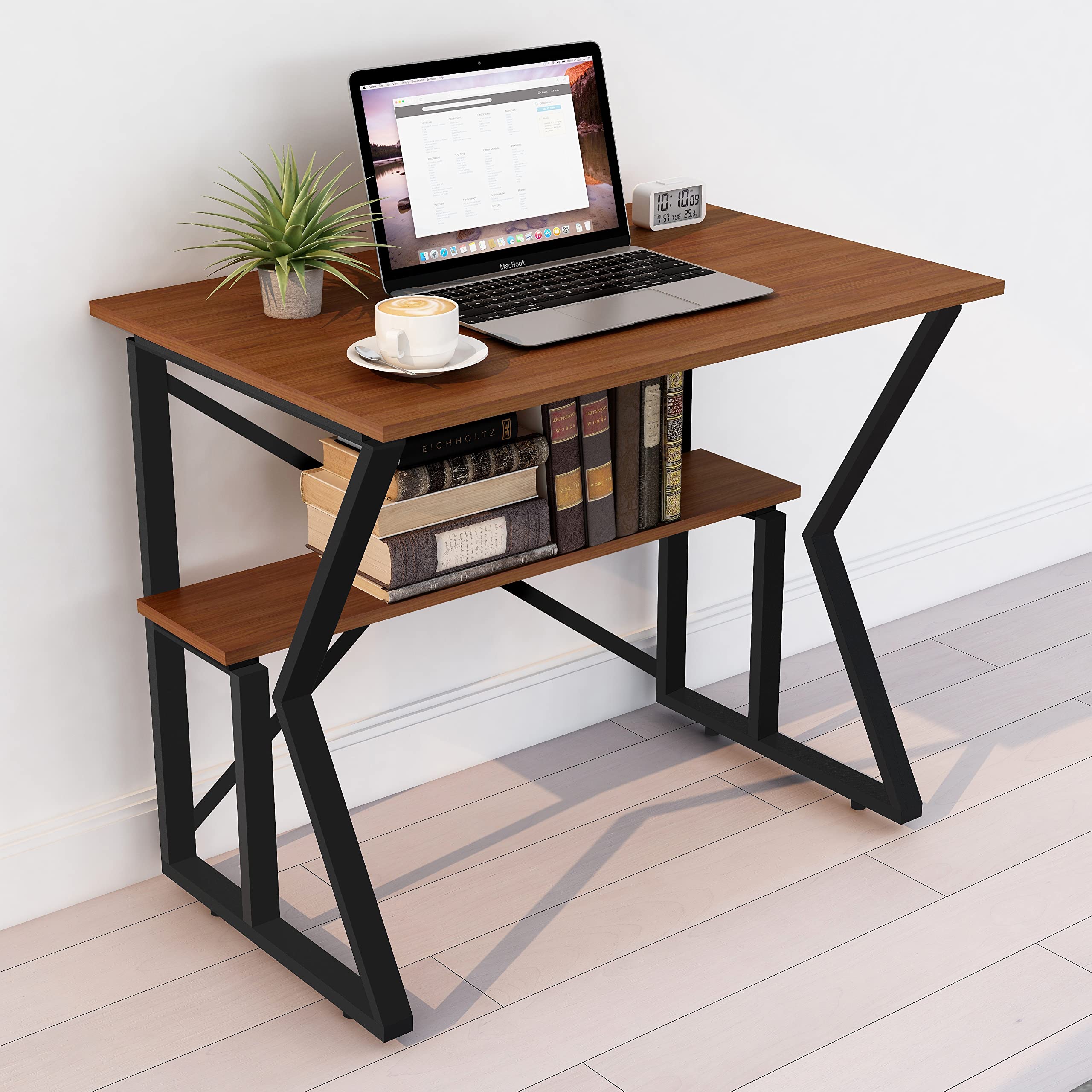 Plantex DIY Study Table/Laptop Table/Desk for Office/Home/Classroom/K-Leg Foldable Table-Workstation (Walnut Textured, APS-1000)
