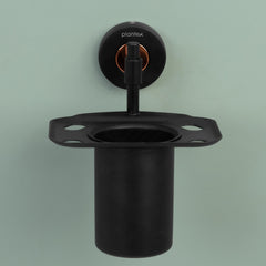 Plantex Solid Brass & SS-304 Grade Tumbler Holder/Tooth Brush Holder/Bathroom Accessories - (Black)