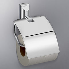 Plantex Fully Brass Smero Toilet Paper Roll Holder with Lid/Toilet Paper Holder/Tissue Holder for Bathroom/Kitchen/Bathroom Accessories - Chrome (SU-5138)