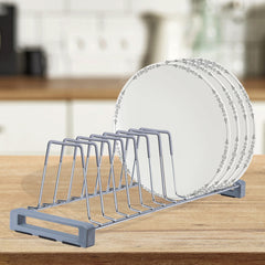 Plantex Stainless Steel Plate Rack| Thali Stand| Tandem Box Plate Stand| Dish Racks| Plate Holder for Modular Kitchen- Set of 2 (Chrome)
