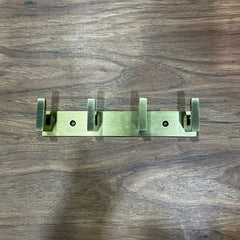Plantex Aluminum Hook Rail with L-Shape Hooks for Walls of Bathroom/Kitchen–Hook Rail Bar for Clothes/Towel/Keys-Pack of 2 (4 Hooks, Brass Antique)