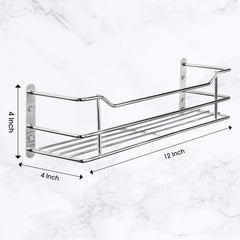 Plantex Stainless Steel Perfume Rack/Shampoo Rack/Shelf/Wall Mount Bathroom Shelf/Rack (12 inch)