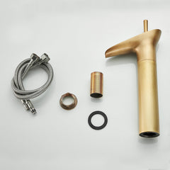 Plantex Designer Pure Brass Hot & Cold Wash Basin Mixer/Single Handle Kitchen Sink Faucet Tap/High Neck Pillar Cock (Brass Antique)
