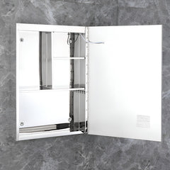 Plantex LED Mirror Cabinet for Bathroom with Defogger and Bluetooth/Bathroom Storage Organizer/Shelf/Bathroom Accessories - 19x27 Inches