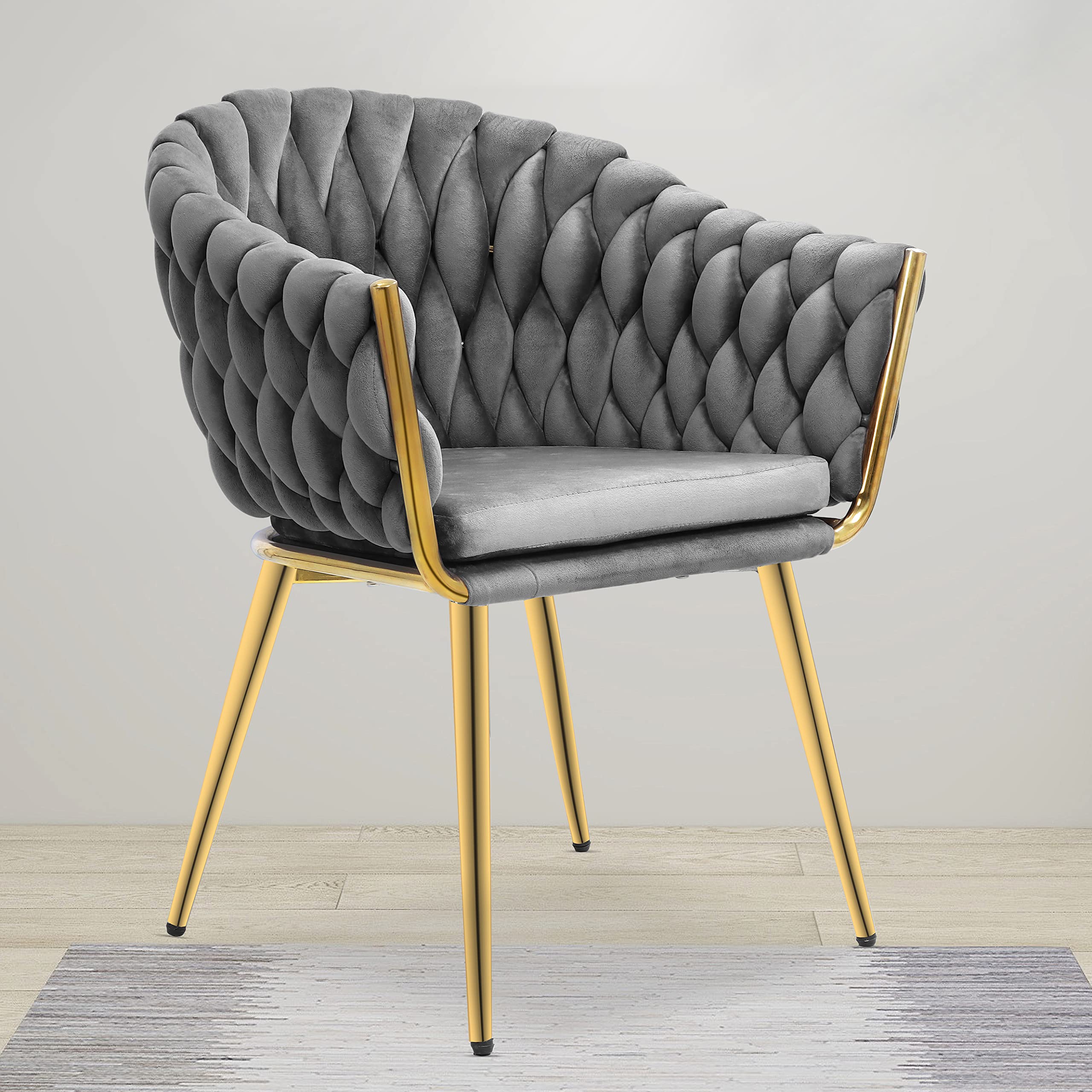 Plantex Morden Peradox Chair with Sitting Cushion for Home/Peradox Chair with PVD Gold Leg for Cafe/Restaurant/Office/Living Room/Bed Room (APS-1042-Grey & PVD Gold)