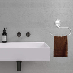 Plantex Stainless Steel 304 Grade Cubic Napkin Ring/Towel Ring/Napkin Holder/Towel Hanger/Bathroom Accessories(Chrome) - Pack of 1