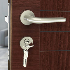 Plantex Heavy Duty Door Lock - Main Door Lock Set with 3 Keys/Mortise Door Lock for Home/Office/Hotel (7077 - Satin White & Chrome Finish)