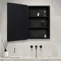Plantex Bathroom Mirror Cabinet/Heavy-Duty Steel Bathroom Storage Organizer/Shelf/Bathroom Accessories – 16x24 Inch, Black