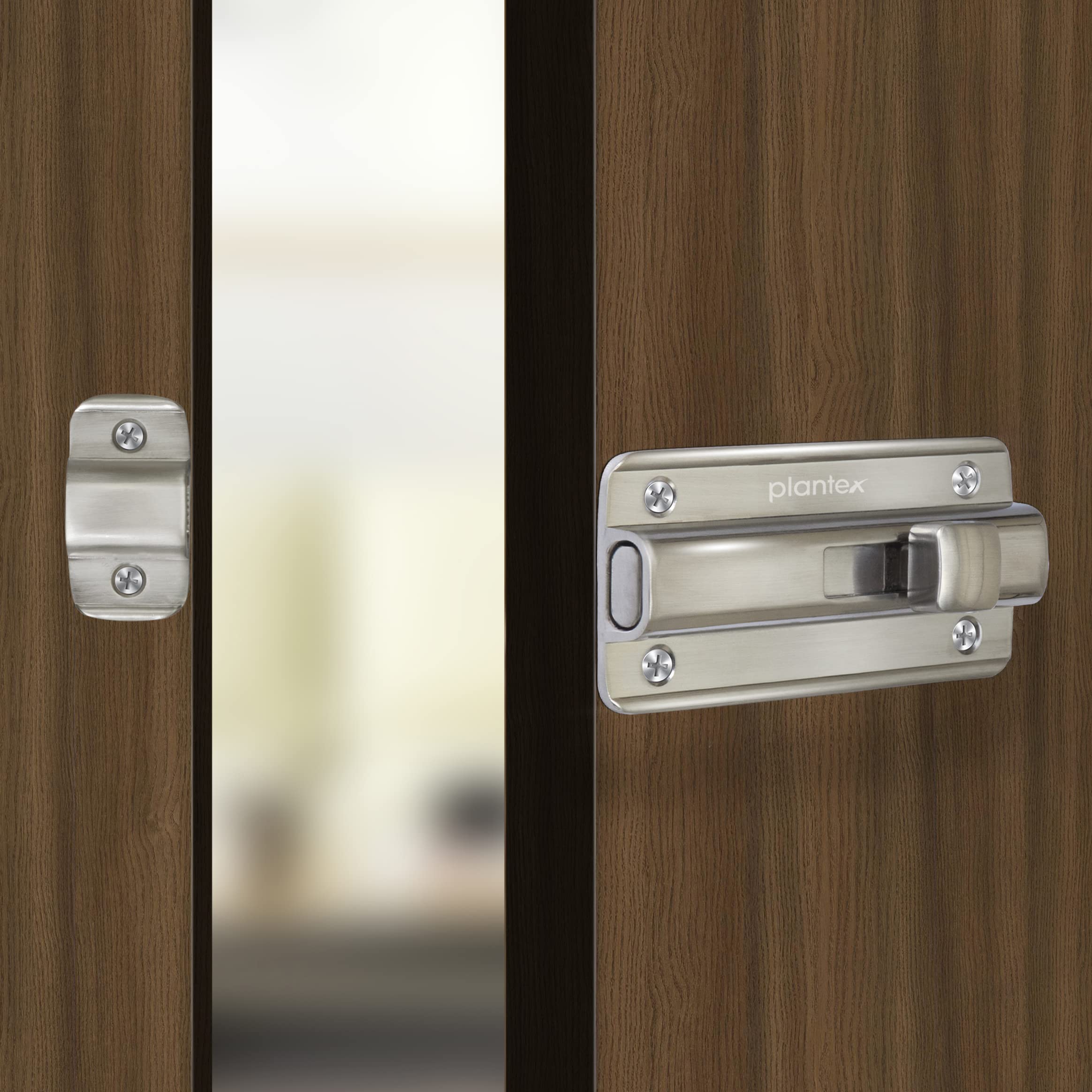 Plantex Premium Heavy Duty Door Stopper/Door Lock Latch for Home and Office Doors - Pack of 8 (Matt Finish)