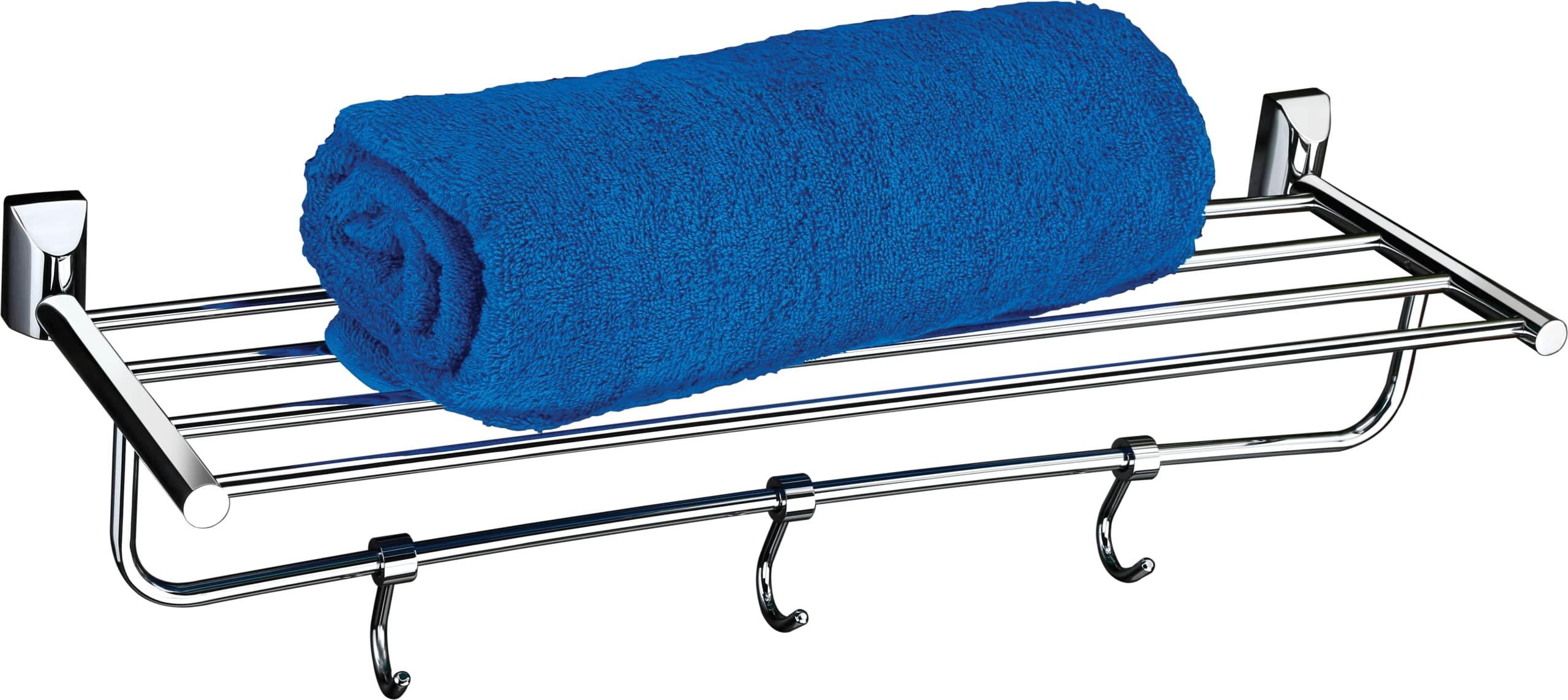Plantex Fully Brass Smero Towel Rack for Bathroom/Towel Stand/Hanger/Bathroom Accessories - 24 Inch - Chrome (SU-5131)