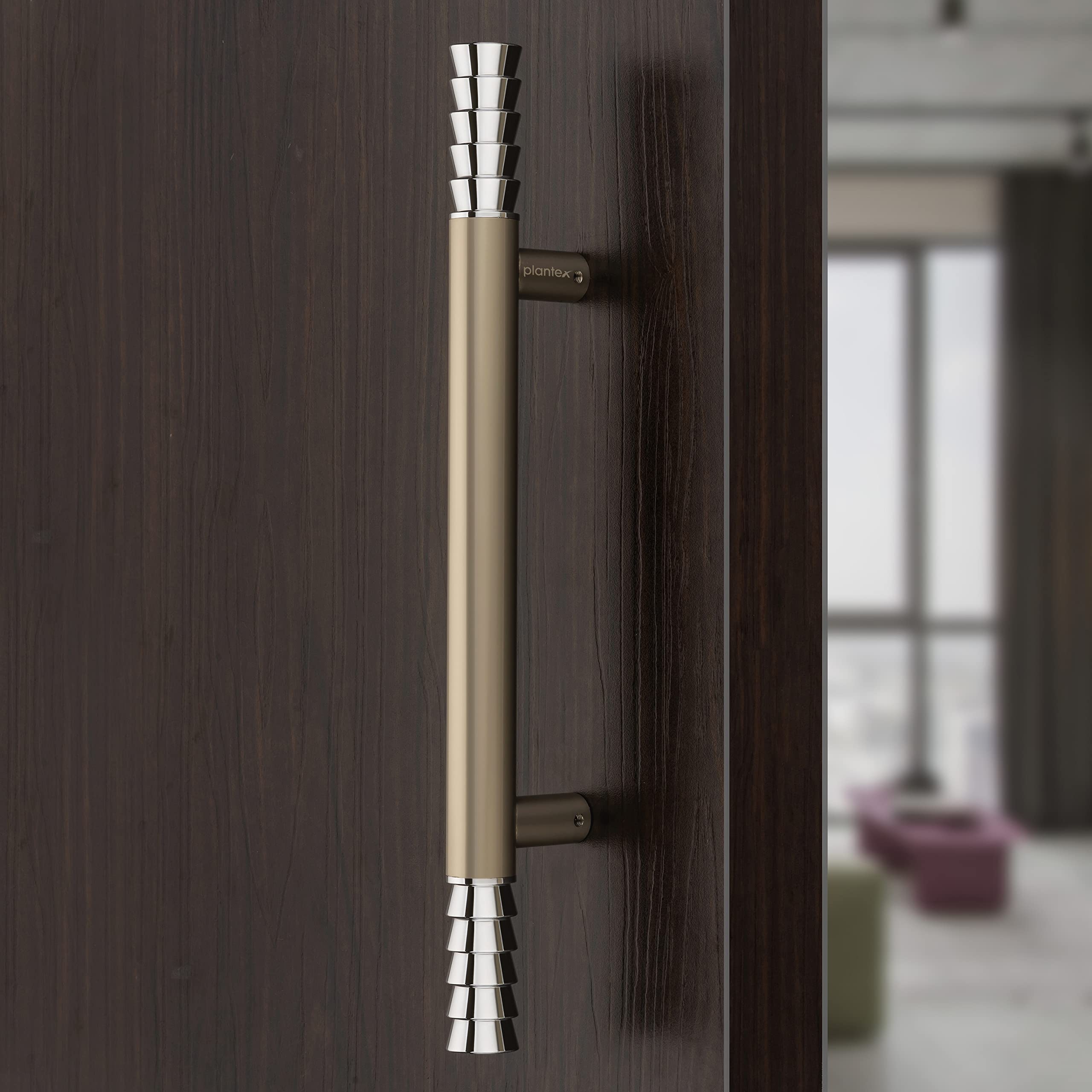 Plantex Main Door Handle/Door & Home Decore/14 Inch Main Door Handle/Pull-Push Handle - Pack of 1 (APS-103,Satin White and Chrome Finish)