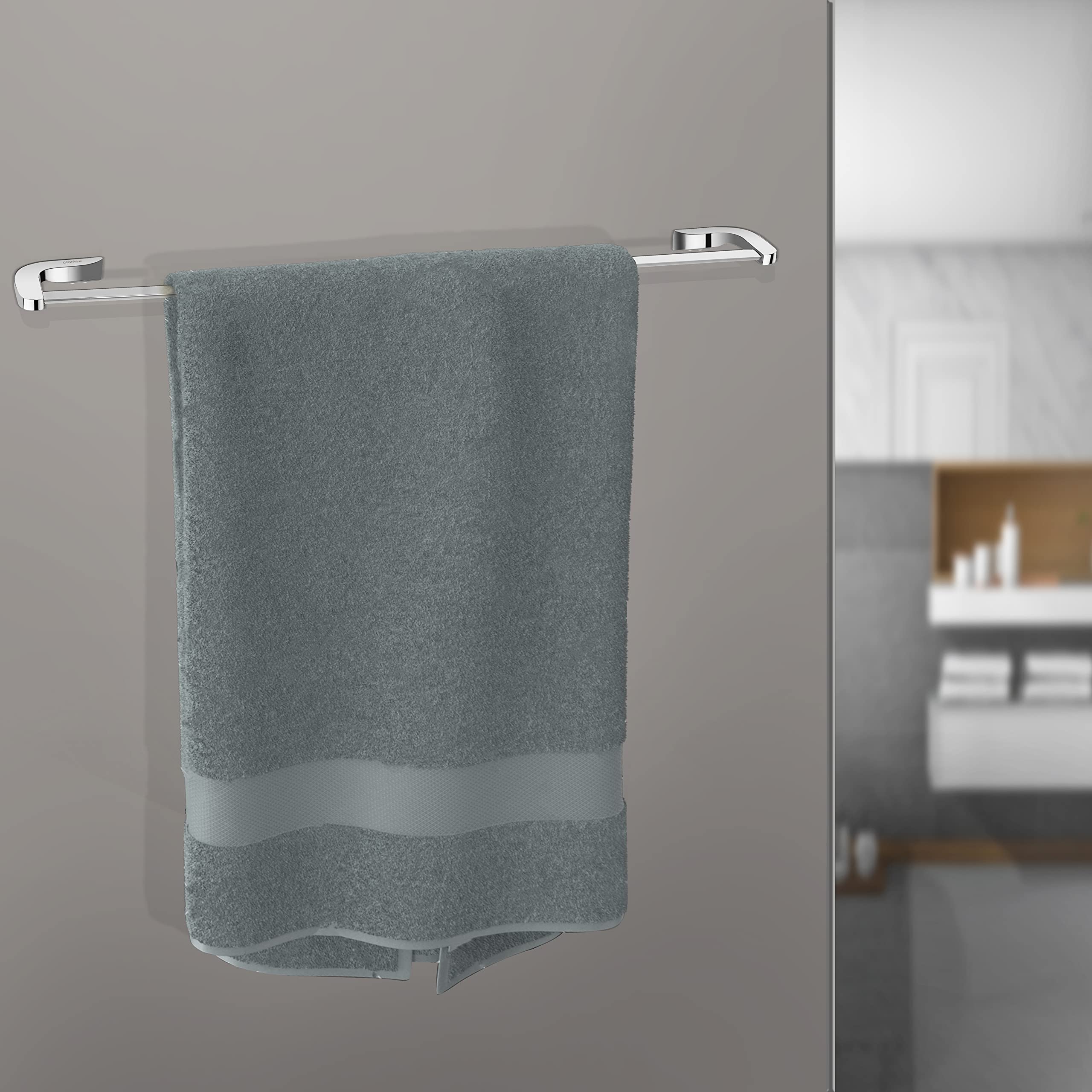 Plantex Smero Fully Brass Towel Rod/Rack for Bathroom/Hanger/Towel Stand/Holder Bathroom Accessories - 24 Inch,Chrome (AQ-8132)