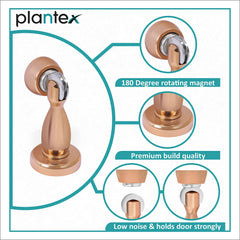 Plantex Magnetic Door Stopper for Home/ 360 Degree Magnet Door Catcher/Door Holder for Main Door/Bedroom/Office and Hotel Door - Pack of 6 (4 inch, Rose Gold)