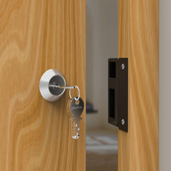 Plantex Heavy Duty Night Latch Door Lock with Key & Knob for Main Door/Inside Opening for Home,Hotel,Office - (Black)