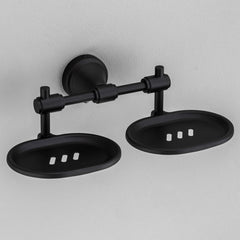 Plantex Niko Stainless Steel 304 Grade Double Soap Holder for Bathroom/Soap Dish/Bathroom Soap Stand/Bathroom Accessories (Black)