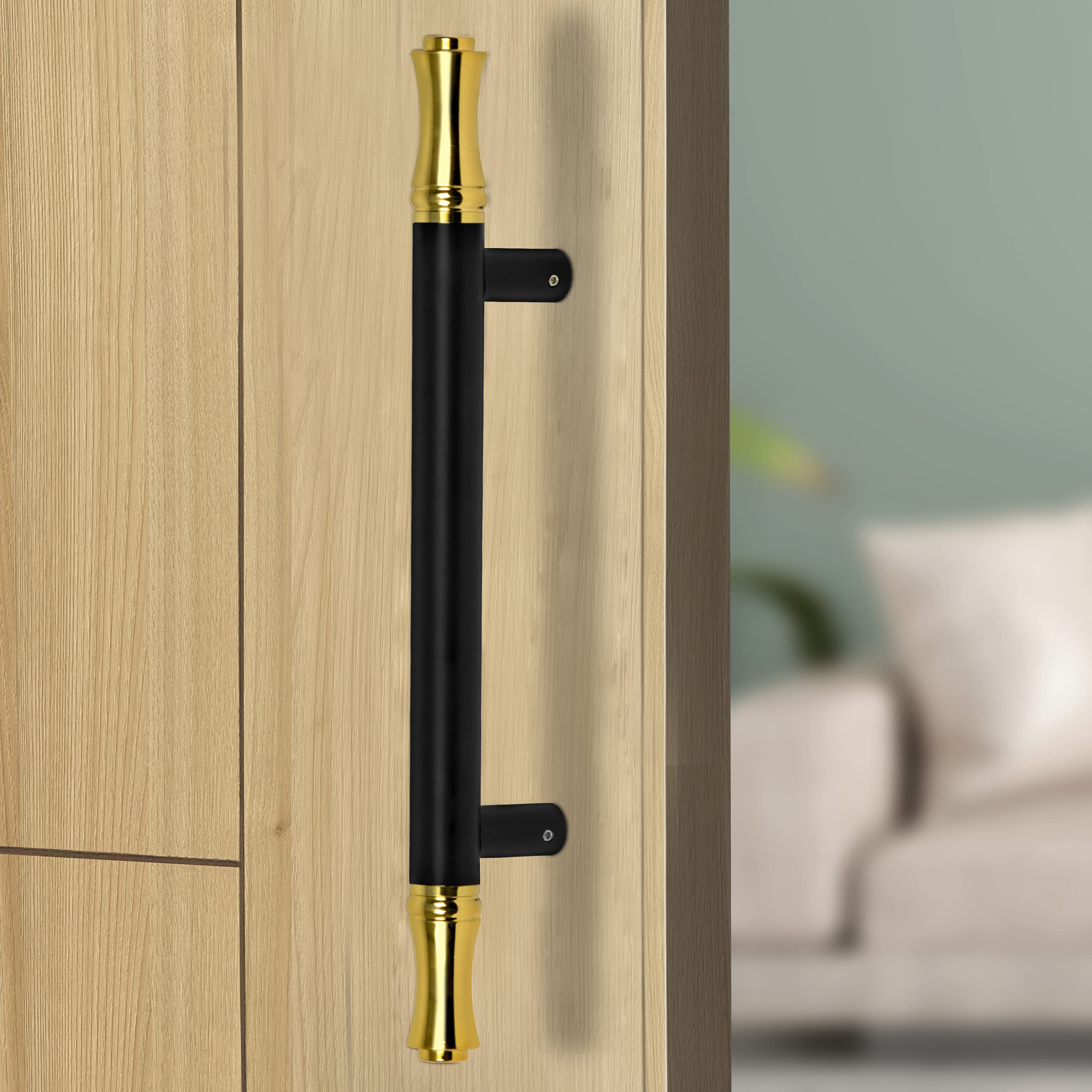 Plantex Main Door Handle/Door & Home Decor/14 Inch Main Door Handle/Door Pull Push Handle – Pack of 1 (121,Black & Gold)