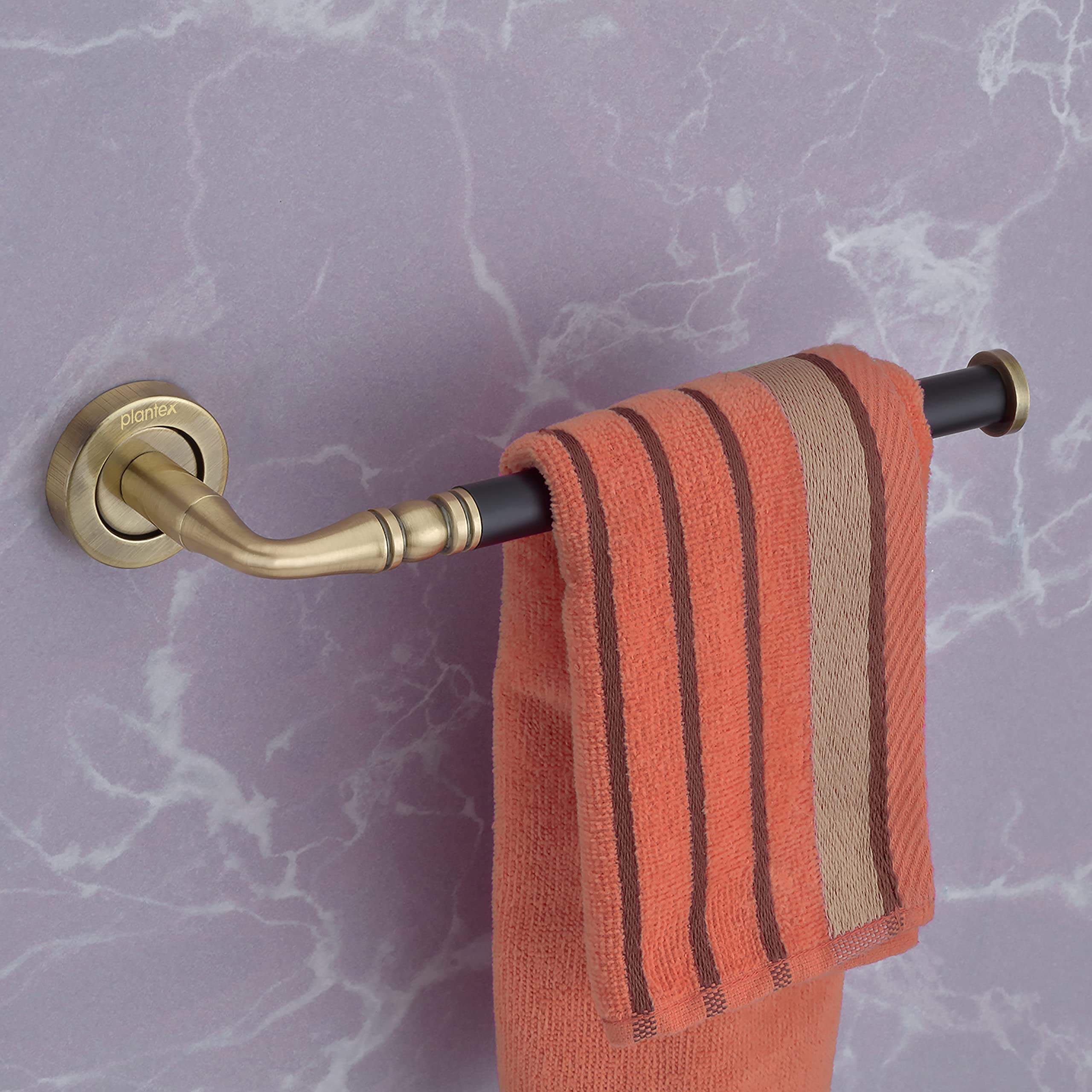 Plantex Stainless Steel Napkin Ring/Towel Ring/Towel Holder/Napkin Hanger for Bathroom/Bathroom Accessories - Pack of 1 (APS-839-Brass Antique & Black)
