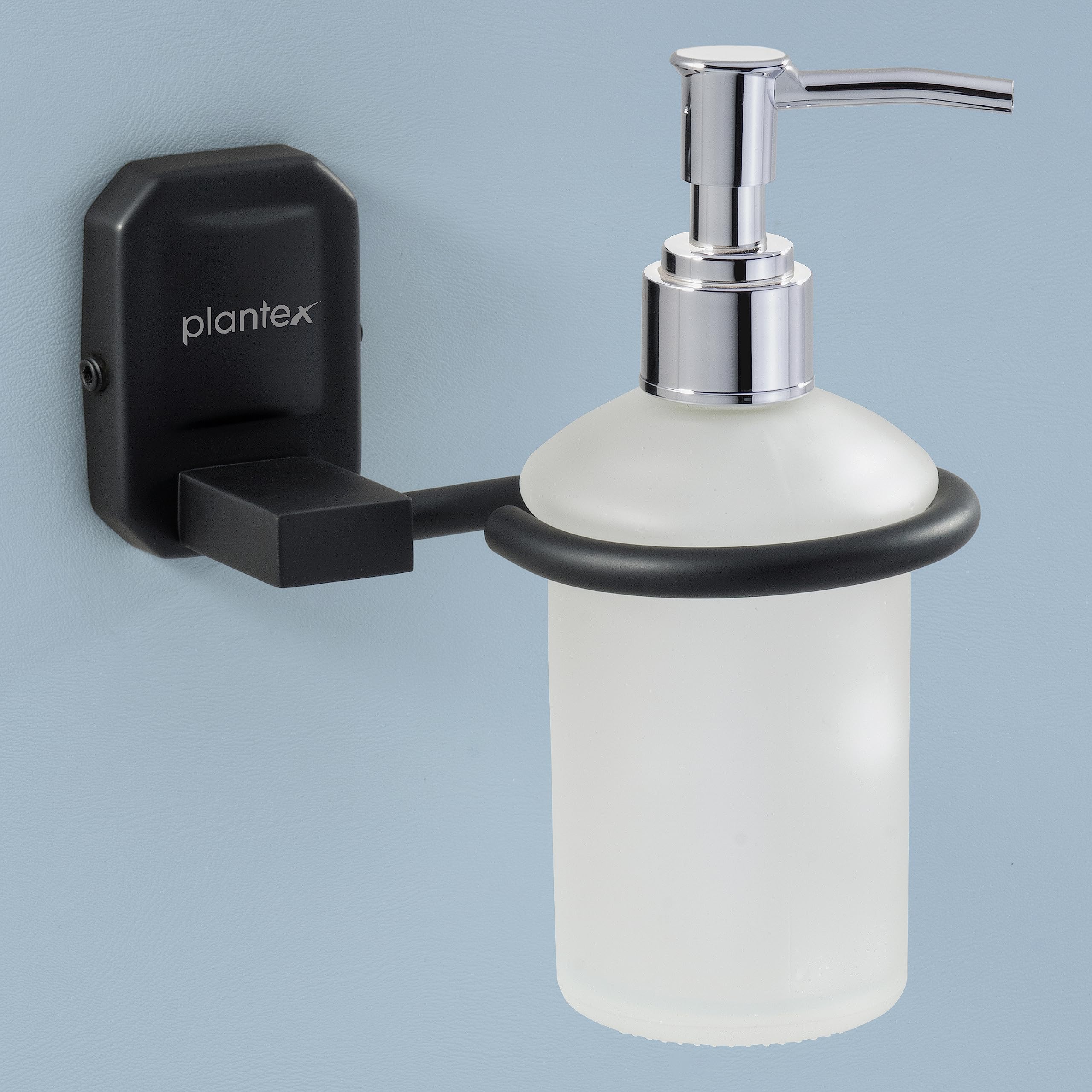 Plantex Cute Black Hand wash Holder for wash Basin Liquid soap Dispenser - 304 Stainless Steel