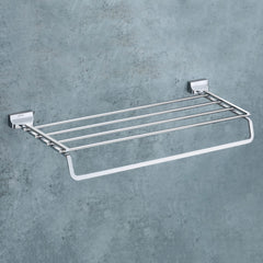 Plantex Solid Brass & SS-304 Grade Towel Rack for Bathroom/Towel Stand/Hanger/Bathroom Accessories (Chrome , Platinum )