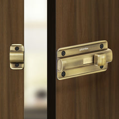 Plantex Premium Heavy Duty Door Stopper/Door Lock Latch for Home and Office Doors - Pack of 6 (Brass Antique)