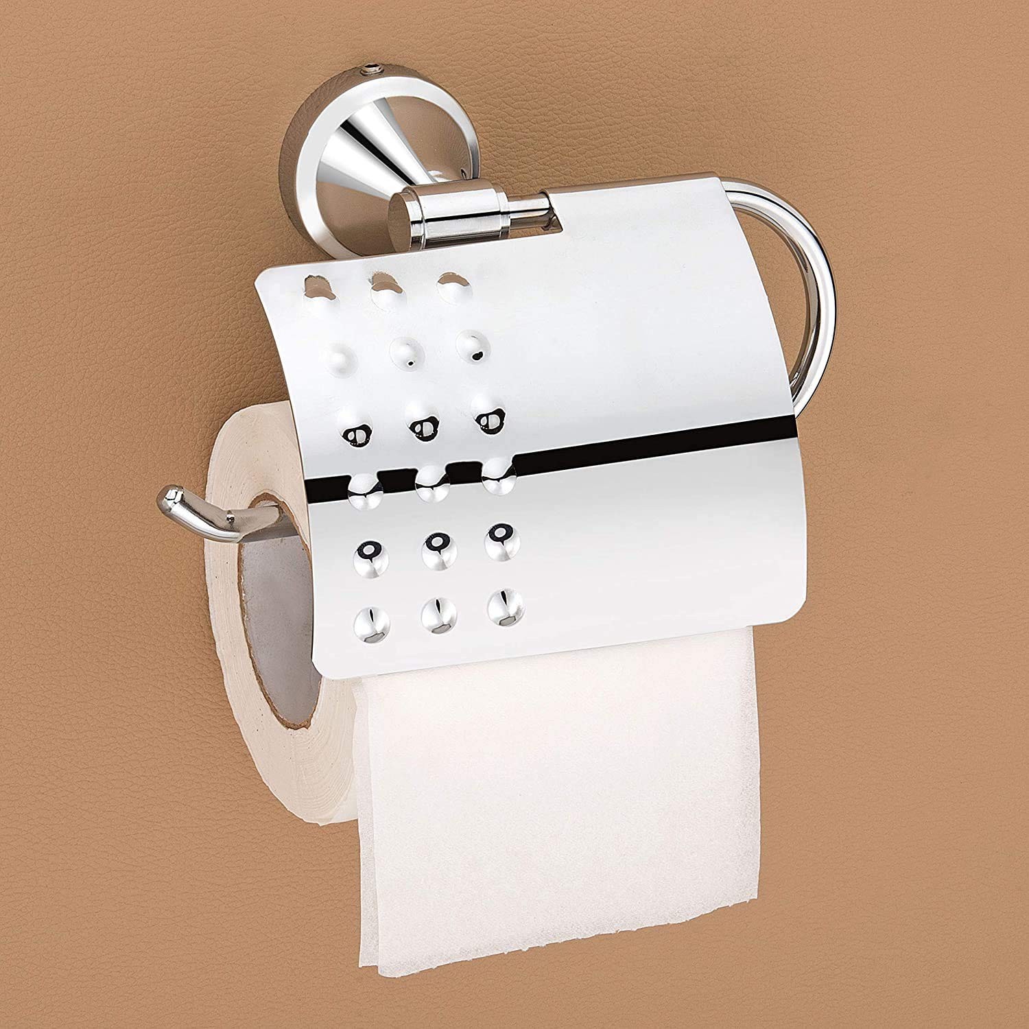 Plantex Platinum Stainless Steel 304 Grade Niko Toilet Paper Roll Holder/Toilet Paper Holder in Bathroom/Kitchen/Bathroom Accessories(Chrome) - Pack of 2