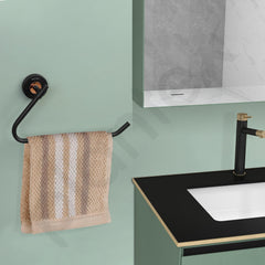 Plantex Solid Brass & SS-304 Grade Napkin Ring/Towel Ring/Napkin Holder/Towel Hanger/Bathroom Accessories - (Black)