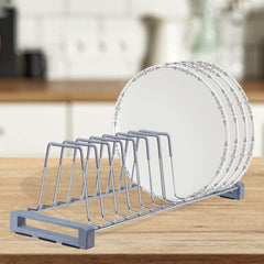 Plantex Stainless Steel Plate Stand/Dish Rack/Thali Stand for Modular Kitchen/Tandem Box Accessories - Pack of 1 (Chrome Finish)