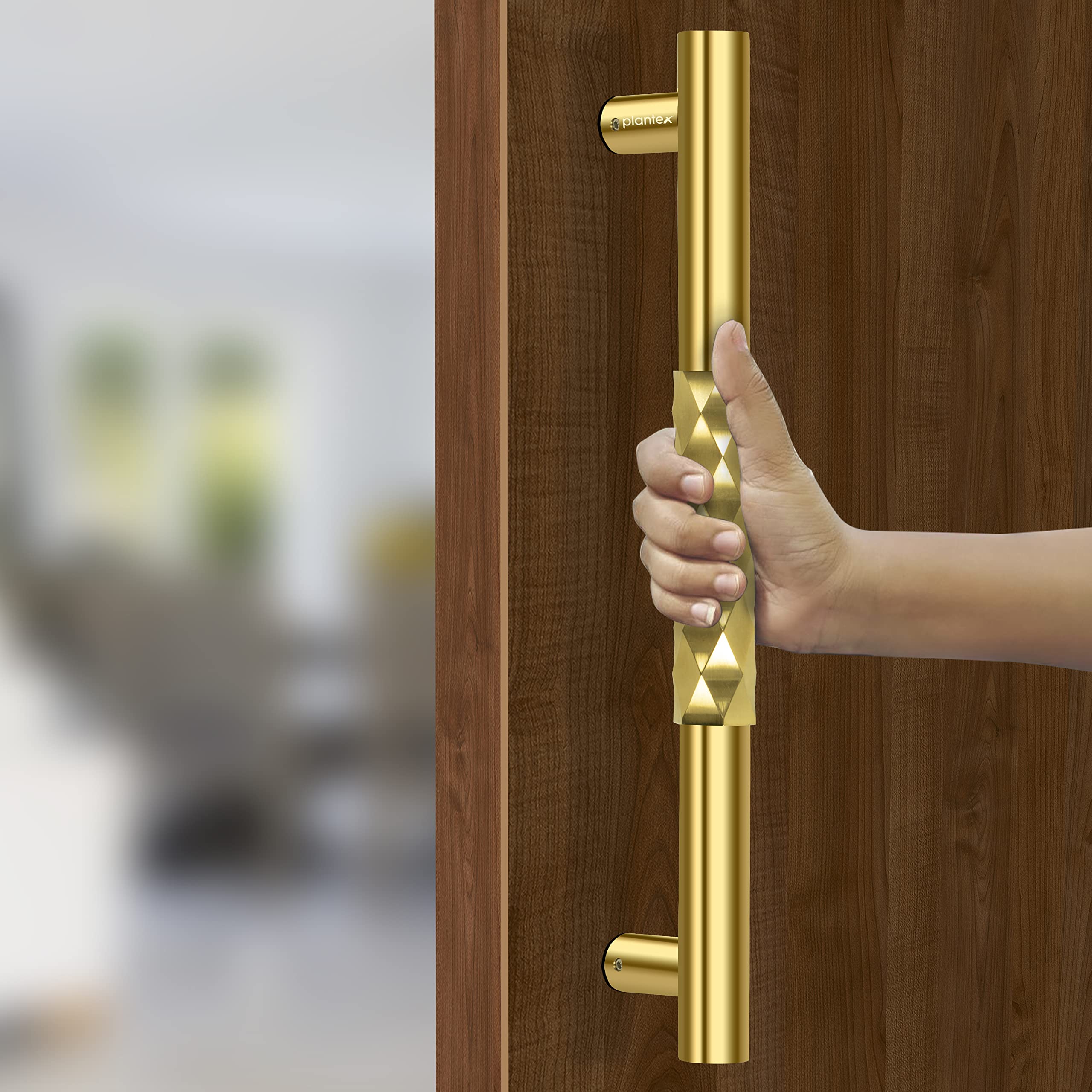 Plantex Aura Door Handle/Door & Home Decor/14 Inch Main Door Handle/Door Pull Push Handle – Pack of 1 (299,PVD Gold Finish)