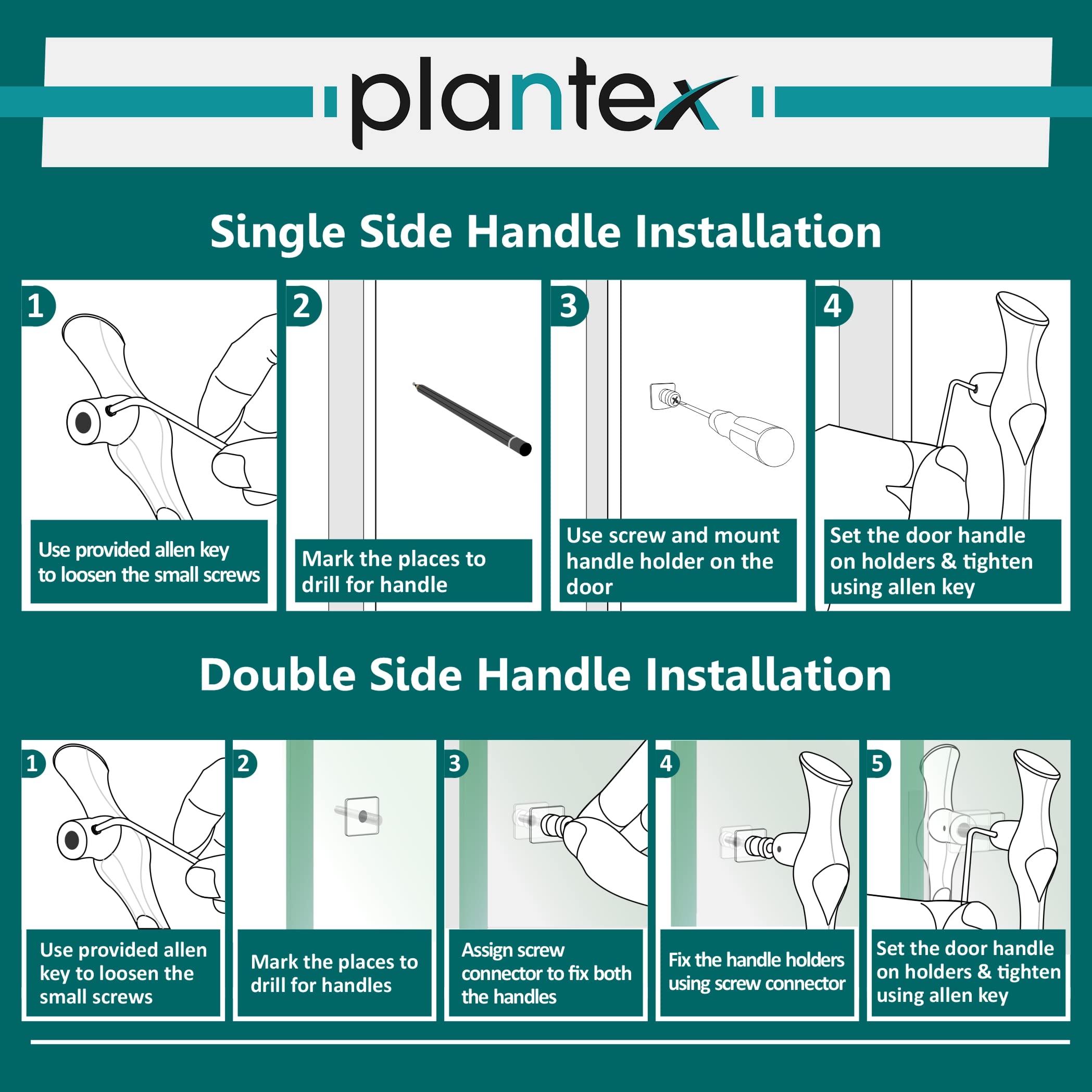 Plantex Heavy Duty Door Handle/Door & Home Decor/16-inches Main Door Handle/Door Pull Push Handle - Pack of 1 ( 308-Satin White Finish)