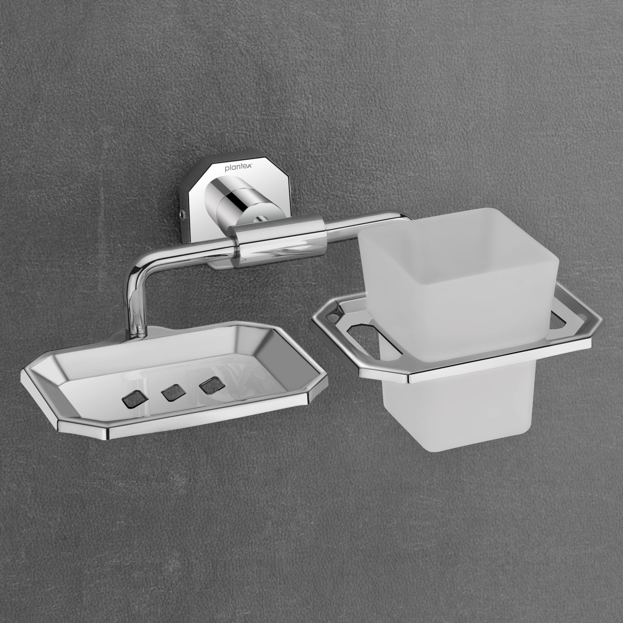 Plantex Nipron Bathroom soap Holder and Brush Stand for wash Basin (304 Stainless Steel)