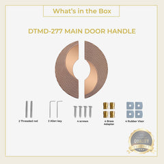 Plantex Heavy Duty Door Handle/Door & Home Decor/8-inches Round Shape Main Door Handle/Door Pull Push Handle Set- Pack of 1 (277- Rose Gold PVD Finish)
