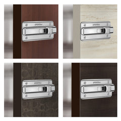 Plantex Premium Heavy Duty Door Stopper/Door Lock Latch for Home and Office Doors - Pack of 8 (Chrome)
