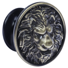 Plantex Lion Face Cabinet Drawer Knob Handle/Kitchen Cabinet Knobs/Knobs for Cabinets and Drawer/Round Drawer Pulls and Knobs- Pack of 3 Pieces (Brass-Antique)