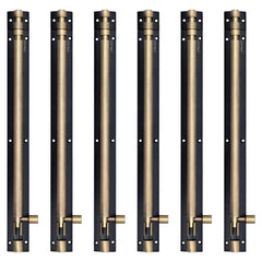 Plantex Heavy Duty 12-inch Joint-Less Tower Bolt for Wooden and PVC Doors for Home Main Door/Bathroom/Windows/Wardrobe - Pack of 6 (703, Brass Antique and Black)