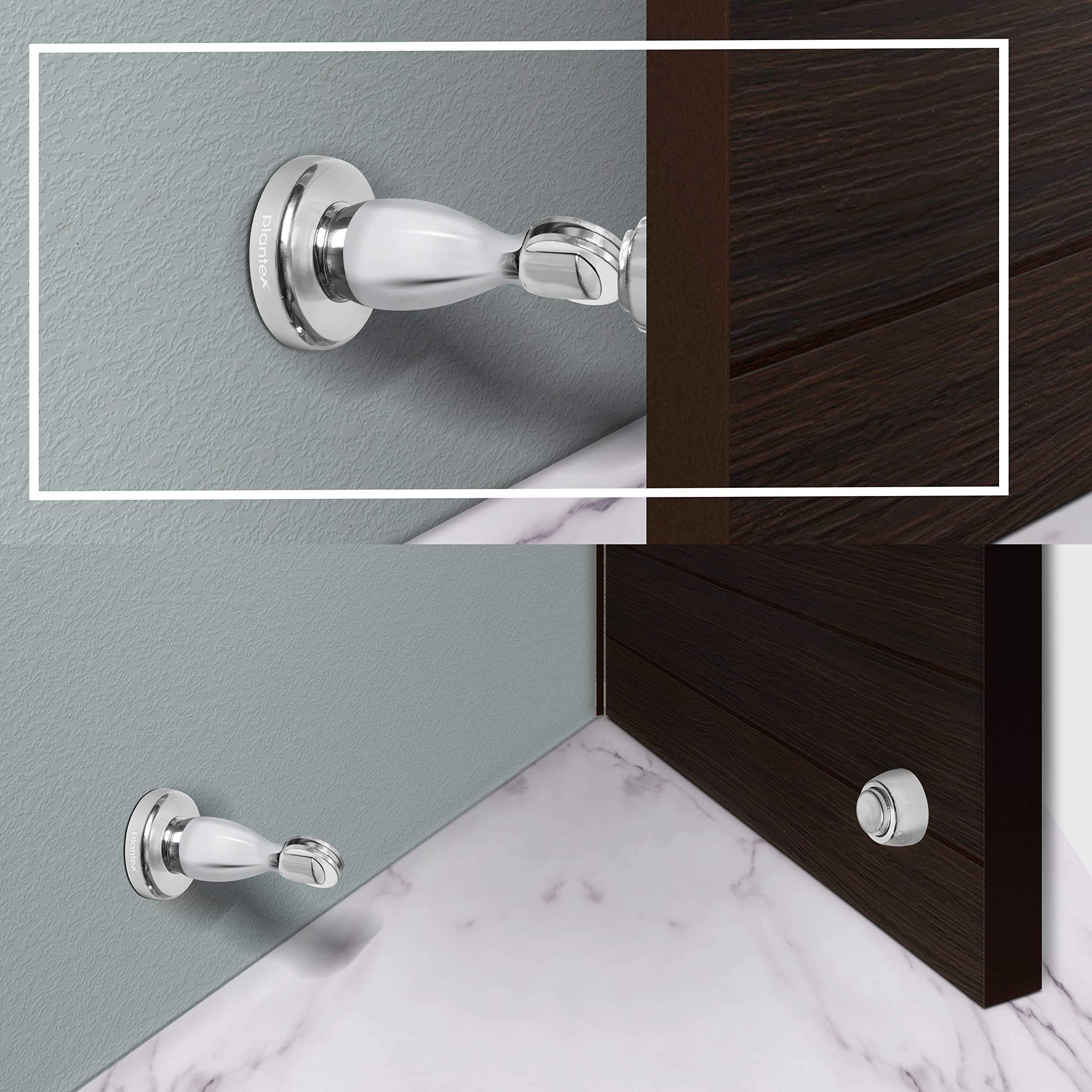Plantex Magnetic Door Stopper for Home/ 360 Degree Magnet Door Catcher/Door Holder for Main Door/Bedroom/Office and Hotel Door - Pack of 10 (4 inch, Chrome)