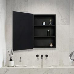 Plantex Bathroom Mirror Cabinet/Heavy Duty Steel Bathroom Organizer Cabinet/Bathroom Accessories (Black,12 X 18 Inches)