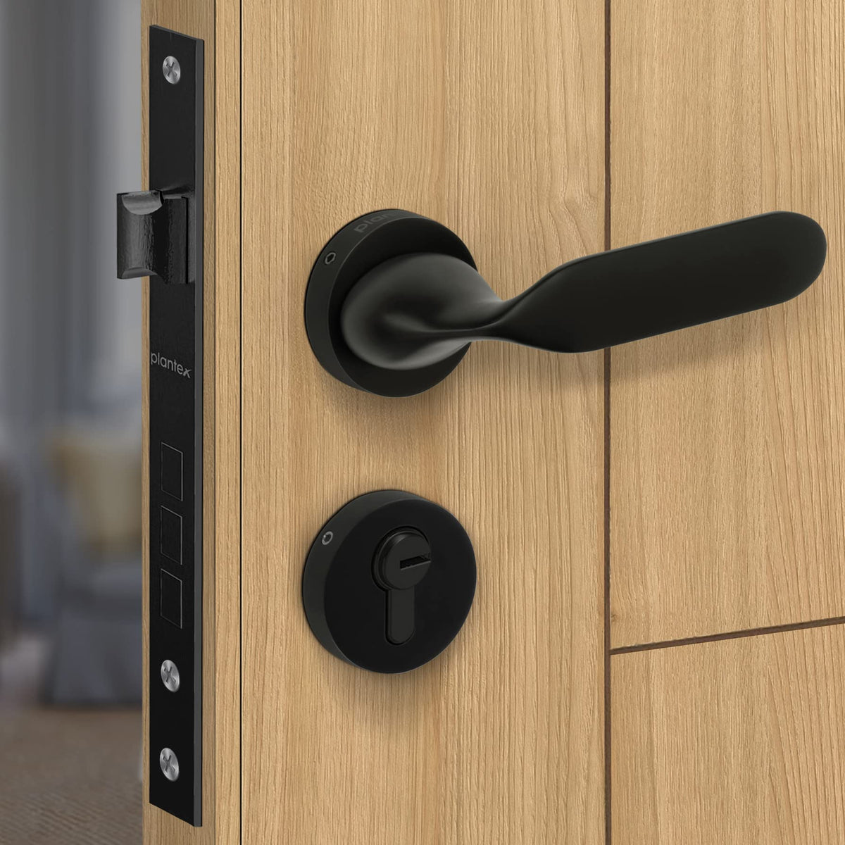 Plantex Heavy Duty Door Lock - Main Door Lock Set with 3 Keys/Mortise Door Lock for Home/Office/Hotel (7106 - Black)