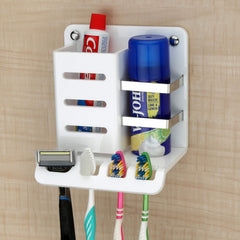 Plantex Acrylic Multipurpose Tooth Brush Holder/Stand/Tumbler for Bathroom Accessories for Home - (White)