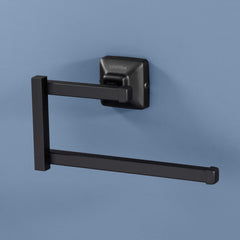Plantex Bathroom Accessories - Stainless Steel 304 Grade Squaro Napkin Holder/Towel Holder/Towel Hanger for Kitchen/Towel Ring (Black)