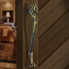 Plantex Heavy Duty Door Handle/Door & Home Decor/15-inches Lion Shape Main Door Handle/Door Pull Push Handle - Pack of 1 ( 283-Brass Antique Finish)