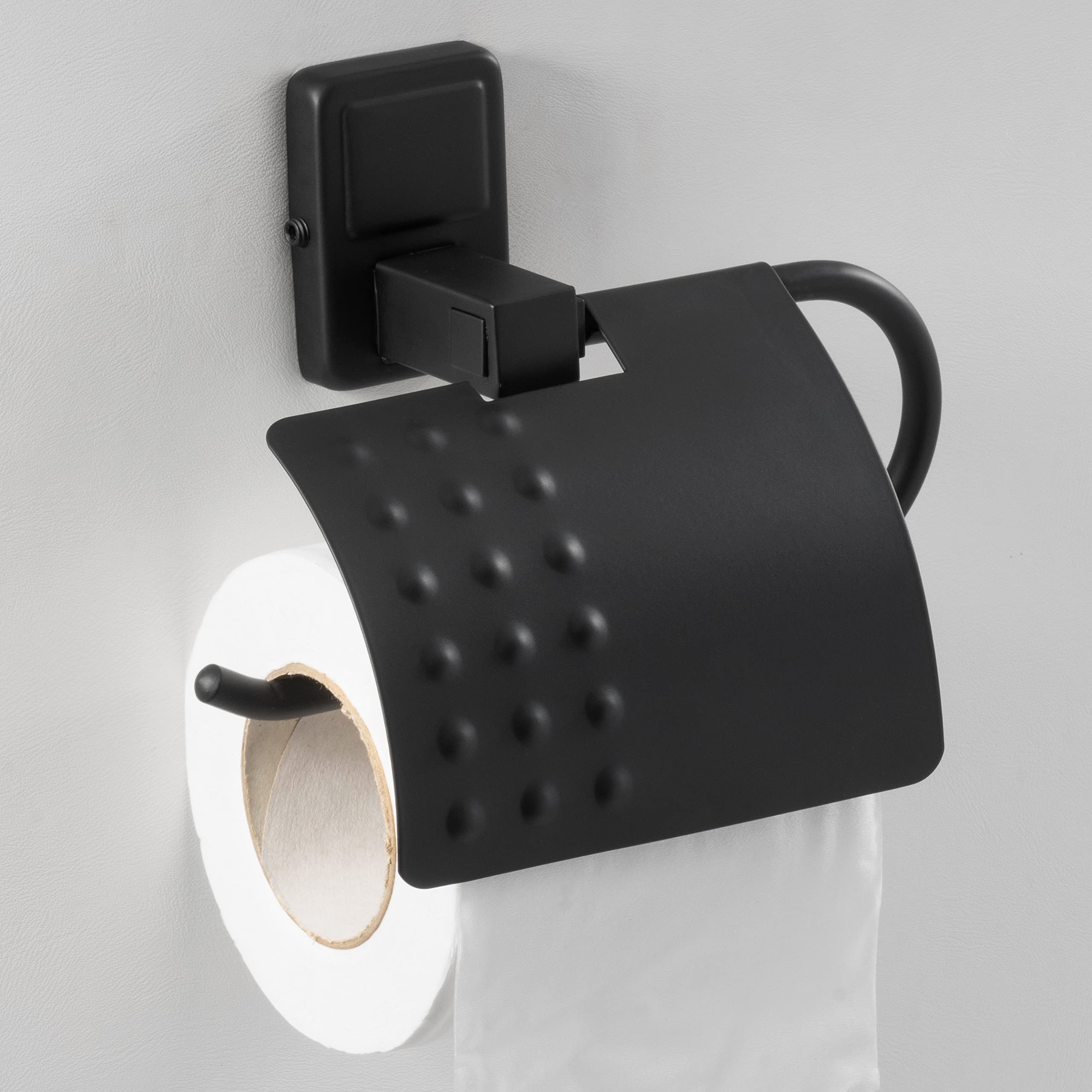 Plantex Darcy Stainless Steel 304 Grade Toilet Paper Roll Holder/Toilet Paper Holder for Bathroom/Kitchen/Bathroom Accessories (Black)