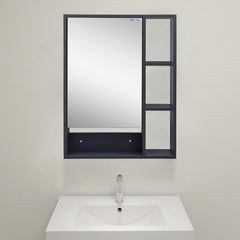 Plantex Bathroom Mirror Cabinet - HDHMR Wood Retro Bathroom Organizer Cabinet (18 x 24 Inches) Bathroom Accessories (APS-6001-Slate Grey)