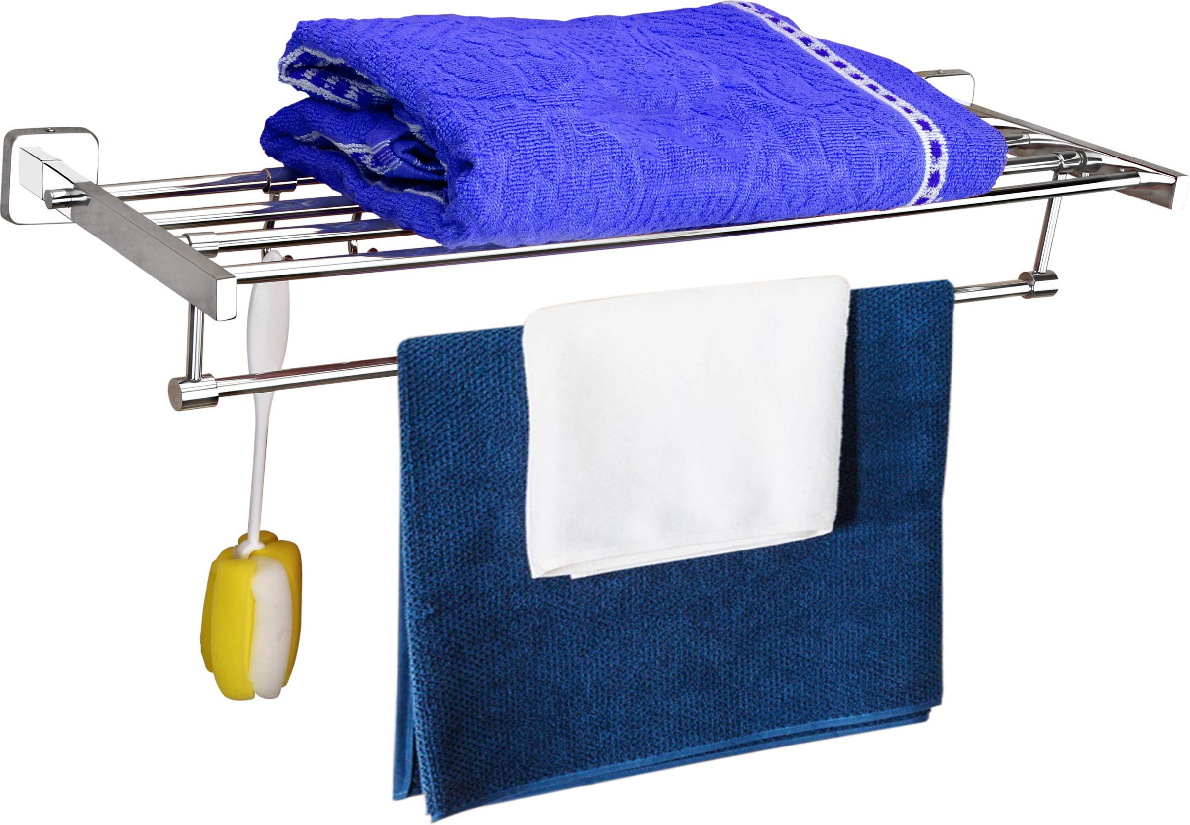 Plantex Nexa Stainless Steel Towel Rack for Bathroom/Towel Stand/Towel Hanger/Bathroom Accessories (24 Inch-Chrome) - Pack of 1
